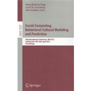 Social Computing, Behavioral-cultural Modeling and Prediction