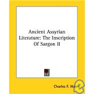Ancient Assyrian Literature: The Inscription of Sargon II