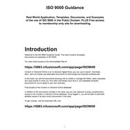Iso 9000 Guidance: Real World Application, Templates, Documents, and Examples of the Use of Iso 9000 in the Public Domain. Plus Free Access to Membership Only Site for D