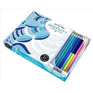 Vive Le Color! Serenity (Adult Coloring Book and Pencils) Color Therapy Kit