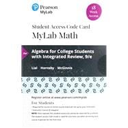 MyLab Math with Pearson eText -- 18 Week Standalone Access Card -- for Algebra for College Students