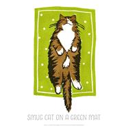 Smug Cat on a Green Mat - Jo Cox Poster