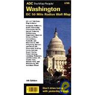 Washington, DC 50-Mile Radius Wall Map - Folded
