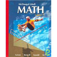 Math Course 1, Grades 6-8: Mcdougal Littell Middle School Math