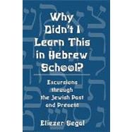 Why Didn't I Learn This in Hebrew School? Excursions Through the Jewish Past and Present