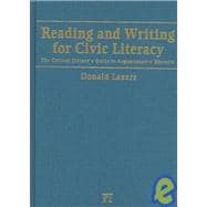 Reading and Writing for Civic Literacy: The Critical Citizen's Guide to Argumentative Rhetoric