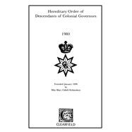 [Lineage Book of] Hereditary Order of Descendants of Colonial Governors