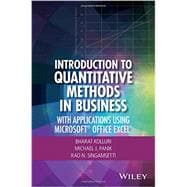 Introduction to Quantitative Methods in Business With Applications Using Microsoft Office Excel