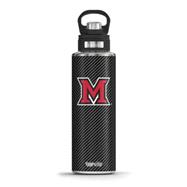 Tervis 40 oz Stainless Steel Widemouth Bottle w/Deluxe Spout Lid Miami University RedHawks Carbon Fiber
