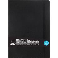 Monsieur Notebook Black Leather Plain Large