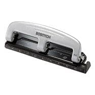 Bostitch EZ Squeeze Three-Hole Punch, 12 Sheet Capacity, Black/Silver (Item #255722)