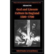 Oral and Literate Culture in England, 1500-1700