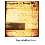 Announcement of Courses 1916-1917