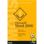Microsoft Word 2000 Mous Cheat Sheet