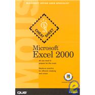 Microsoft Excel 2000: Mous Cheat Sheet