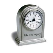 Take Time to Pray Silver Standing Clock