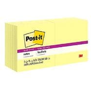 Super Sticky Note Pads, 3 x 3, Canary Yellow, 90 Sheets/Pad, 12 Pads/Pack