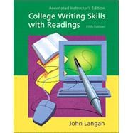 College Writing Skills With Readings
