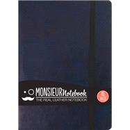 Monsieur Notebook Navy Leather Ruled Medium