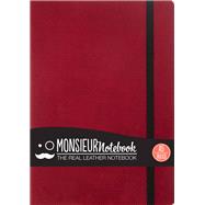 Monsieur Notebook Red Leather Ruled Medium