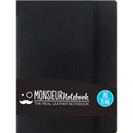 Monsieur Notebook Black Leather Plain Small