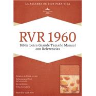 RVR 1960 Biblia Letra Grande Tamaño Manual con Referencias, damasco/coral símil piel