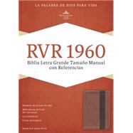 RVR 1960 Biblia Letra Grande Tamaño Manual con Referencias, cobre/marrón profundo símil piel