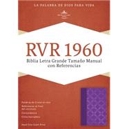 RVR 1960 Biblia Letra Grande Tamaño Manual con Referencias, violeta con plateado símil piel