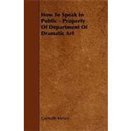 How to Speak in Public - Property of Department of Dramatic Art