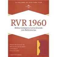 RVR 1960 Biblia Compacta Letra Grande con Referencias, ámbar/rojo ladrillo símil piel