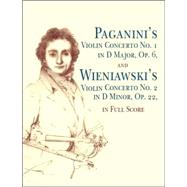 Paganini's Violin Concerto No. 1 in D Major, Op. 6 and Wieniawski's Violin Concerto No. 2 in D Minor, Op. 22, in Full Score