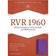 RVR 1960 Biblia Compacta Letra Grande con Referencias, violeta con plateado símil piel
