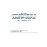 Summary Promising and Emerging Practices for Enhancing the Employment of Individuals With Disabilities Included in Plans Submitted by Federal Agencies Under Executive Order 13548