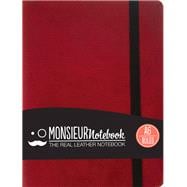 Monsieur Notebook Red Leather Ruled Small