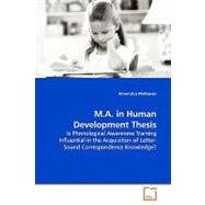 M.a. in Human Development Thesis