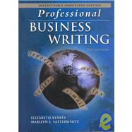 Professional Business Writing: Instructor's Annotated Edition