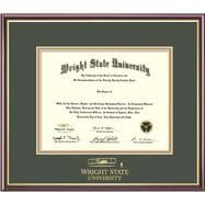 Wright State Academic BA/MA Diploma Frame with Green/Gold Mat