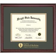 Wright State Classic MD Diploma Frame with Green Gold/Mat