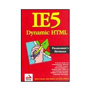 Ie5 Dynamic Html Programmer's Reference