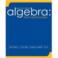 Algebra : Form and Function Preliminary Edition