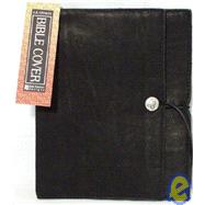 Black Leather Bible Cover, Large