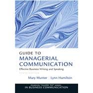 Guide to Managerial Communication book cover, ISBN 9780132971850