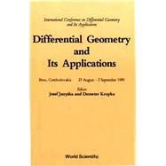 Differential Geometry and Its Applications: International Conference on Differential Geometry and Its Applications Brno, Czechoslovakia 27 August-2