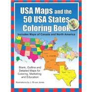 USA Maps and the 50 USA States Coloring Book