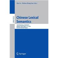 Chinese Lexical Semantics