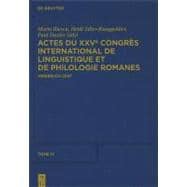 Actes Du Xxve Congres International De Linguistique Et De Philologie Romanes