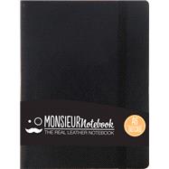 Monsieur Notebook Black Leather Dot Grid Small