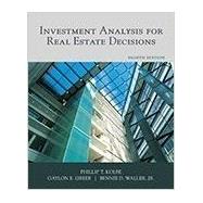 Investment Analysis for Real Estate Decisions 8E