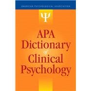 Apa Dictionary of Clinical Psychology