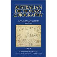 Australian Dictionary of Biography: Supplement, 1580 – 1980 Supplement, 1580 – 1980,9780522852141